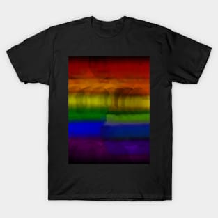 Dusty Dark Rainbow striped abstract T-Shirt